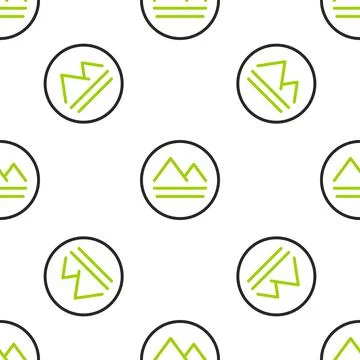 Line Earth element of the symbol alchemy icon isolated seamless pattern on .. Illustrazione stock
