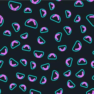 Line Easter cake icon isolated seamless pattern on black background. Happy Illustrazione stock