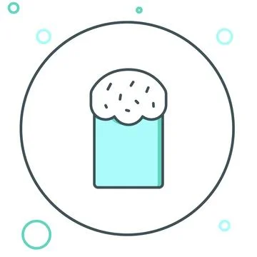 Line Easter cake icon isolated on white background. Happy Easter. Colorful .. Stock Illustration