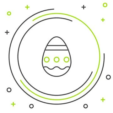 Line Easter egg icon isolated on white background. Happy Easter. Colorful 스톡 일러스트