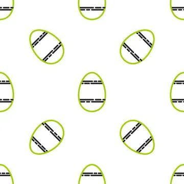 Line Easter egg icon isolated seamless pattern on white background. Happy Easter イラスト素材