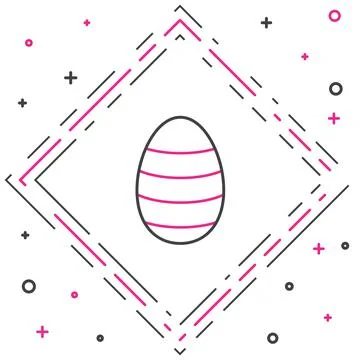 Line Easter egg icon isolated on white background. Happy Easter. Colorful Ilustración de archivo