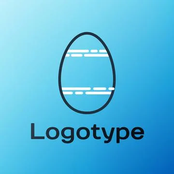 Line Easter egg icon isolated on blue background. Happy Easter. Colorful outline Illustrazione stock