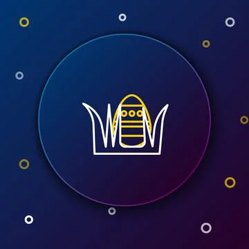 Line Easter egg icon isolated on blue background. Happy Easter. Colorful outline Stock Illustration