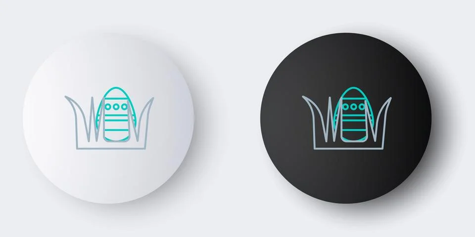 Line Easter egg icon isolated on grey background. Happy Easter. Colorful outline 스톡 일러스트