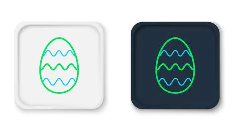 Line Easter egg icon isolated on white background. Happy Easter. Colorful 스톡 일러스트