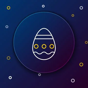 Line Easter egg icon isolated on blue background. Happy Easter. Colorful outline Stock Illustration