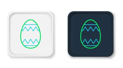 Line Easter egg icon isolated on white background. Happy Easter. Colorful Stock Illustration