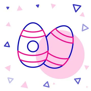 Line Easter egg icon isolated on white background. Happy Easter. Colorful o.. イラスト素材