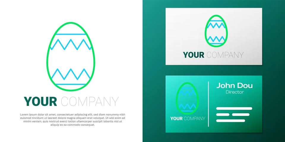 Line Easter egg icon isolated on white background. Happy Easter. Colorful o.. Stock Illustration