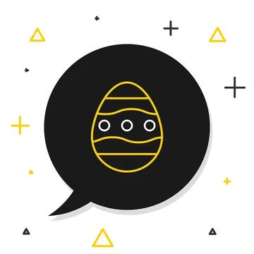 Line Easter egg icon isolated on white background. Happy Easter. Colorful o.. Stock Illustration