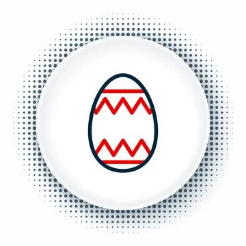 Line Easter egg icon isolated on white background. Happy Easter. Colorful o.. Stock Illustration