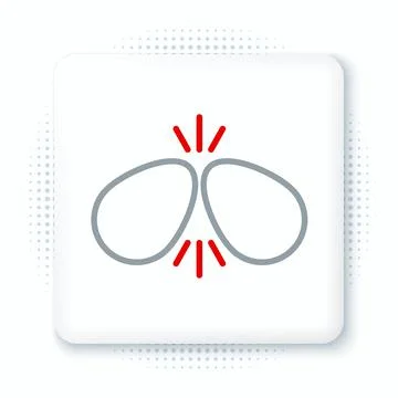 Line Easter eggs icon isolated on white background. Two eggs cracking each other Stock Illustration