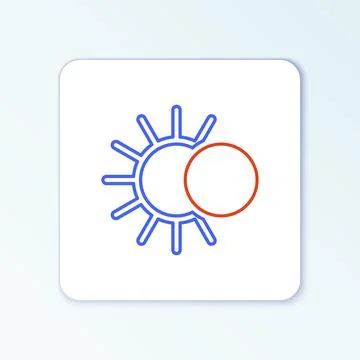 Line Eclipse of the sun icon isolated on white background. Total sonar eclipse Stock Illustration