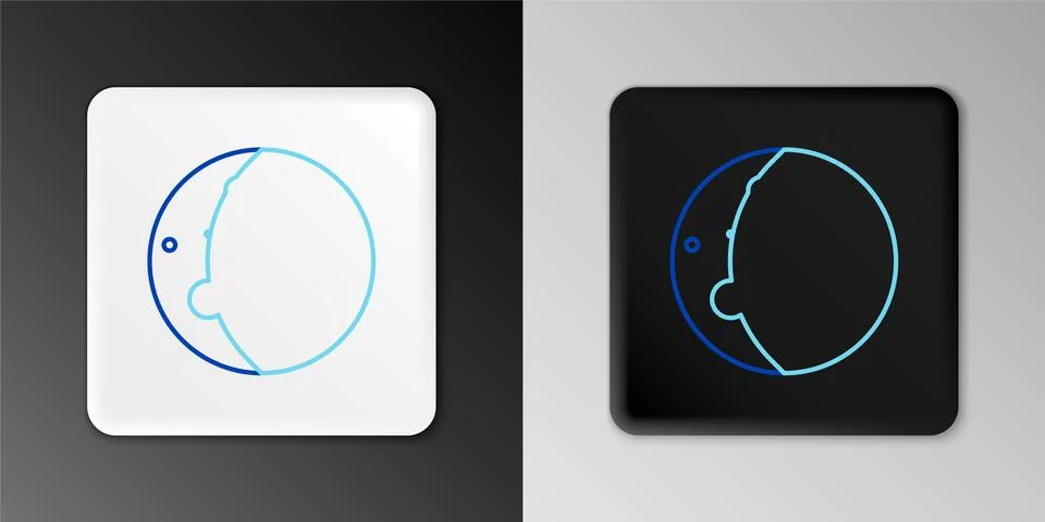 Line Eclipse of the sun icon isolated on grey background. Total sonar eclipse Stock Illustration
