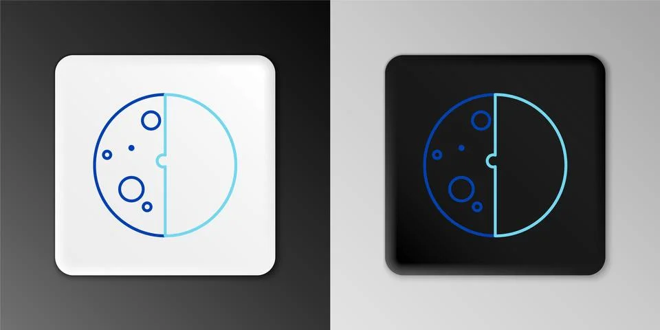 Line Eclipse of the sun icon isolated on grey background. Total sonar eclipse Stock Illustration