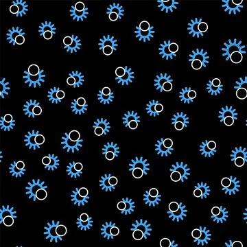 Line Eclipse of the sun icon isolated seamless pattern on black background Ilustração Stock