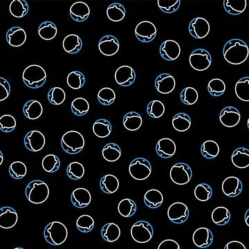 Line Eclipse of the sun icon isolated seamless pattern on black background Stock Illustration