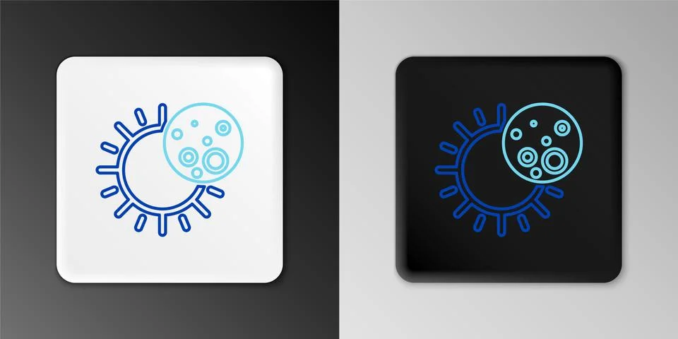 Line Eclipse of the sun icon isolated on grey background. Total sonar eclipse Ilustração Stock