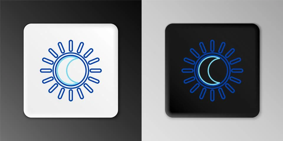 Line Eclipse of the sun icon isolated on grey background. Total sonar eclipse Illustrazione stock