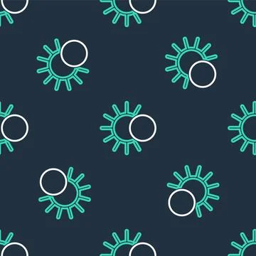 Line Eclipse of the sun icon isolated seamless pattern on black background Illustrazione stock