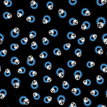 Line Eclipse of the sun icon isolated seamless pattern on black background Stock Illustration
