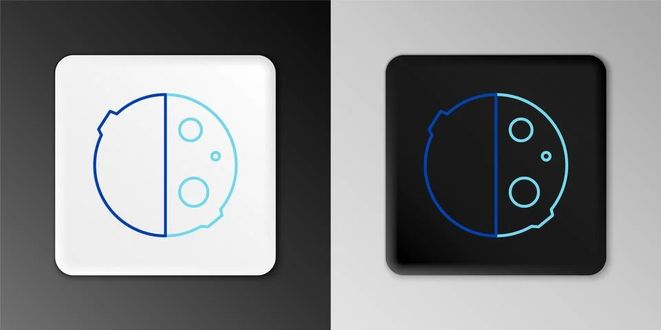 Line Eclipse of the sun icon isolated on grey background. Total sonar eclipse Stock Illustration