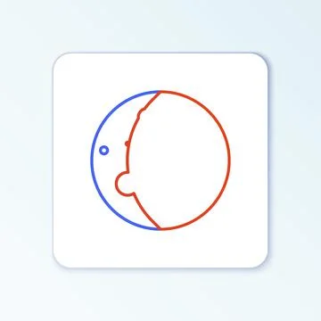 Line Eclipse of the sun icon isolated on white background. Total sonar eclipse Stock Illustration