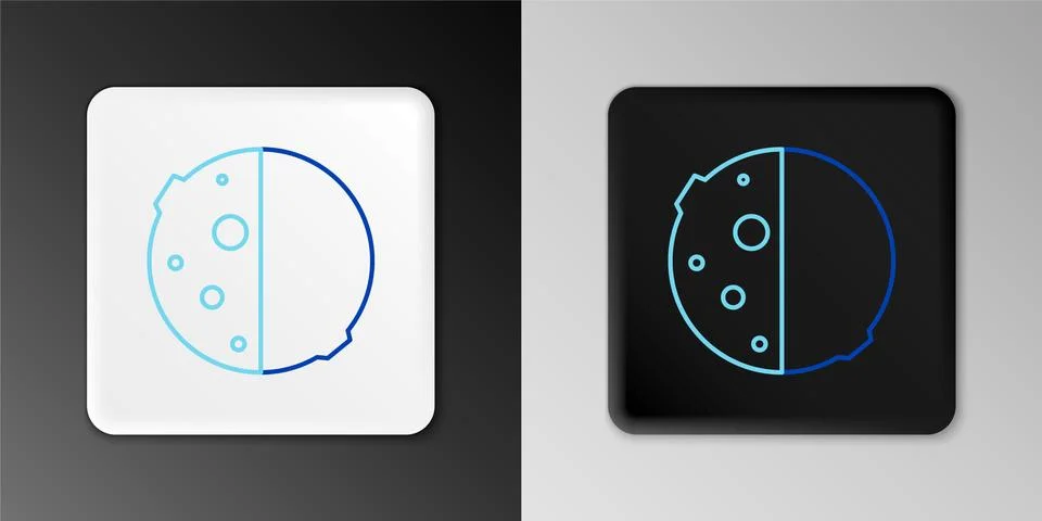 Line Eclipse of the sun icon isolated on grey background. Total sonar eclipse Stock Illustration