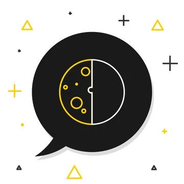 Line Eclipse of the sun icon isolated on white background. Total sonar eclipse Stock Illustration