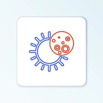 Line Eclipse of the sun icon isolated on white background. Total sonar eclipse Stock Illustration