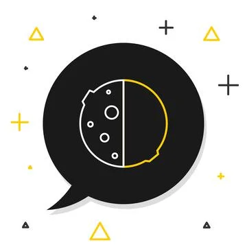 Line Eclipse of the sun icon isolated on white background. Total sonar eclipse Stock Illustration