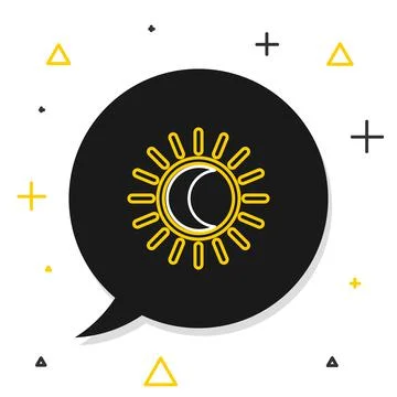 Line Eclipse of the sun icon isolated on white background. Total sonar eclipse Stock Illustration