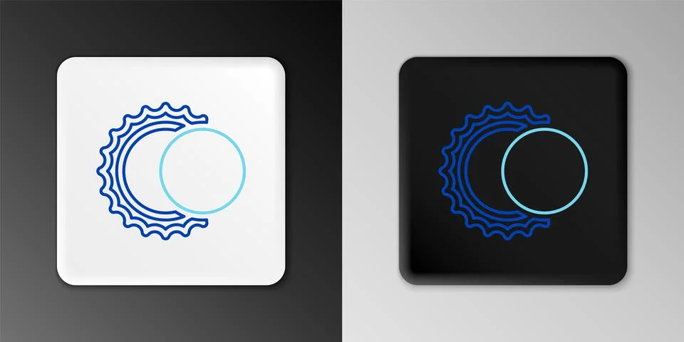 Line Eclipse of the sun icon isolated on grey background. Total sonar eclipse Stock Illustration