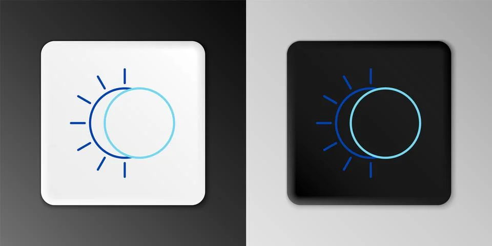 Line Eclipse of the sun icon isolated on grey background. Total sonar eclipse Stock Illustration