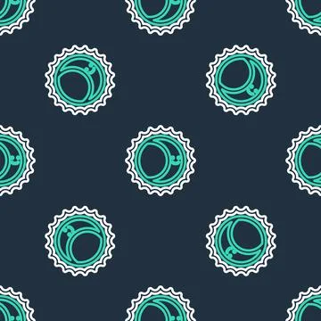 Line Eclipse of the sun icon isolated seamless pattern on black background Stock Illustration