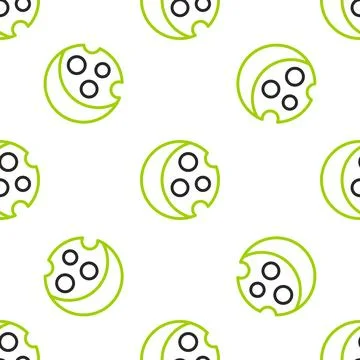 Line Eclipse of the sun icon isolated seamless pattern on white background Stock Illustration