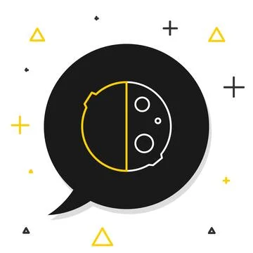 Line Eclipse of the sun icon isolated on white background. Total sonar eclipse Illustrazione stock