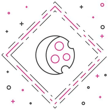 Line Eclipse of the sun icon isolated on white background. Total sonar eclipse Stock Illustration