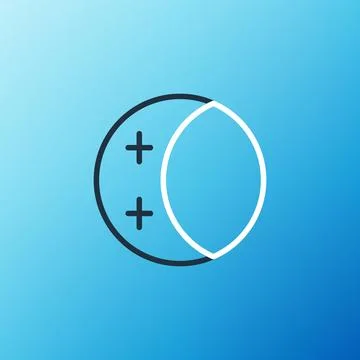 Line Eclipse of the sun icon isolated on blue background. Total sonar eclipse Stock Illustration