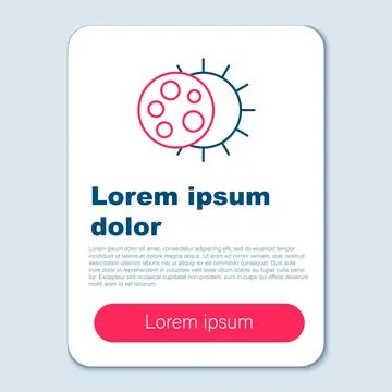 Line Eclipse of the sun icon isolated on grey background. Total sonar eclipse Stock Illustration
