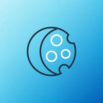 Line Eclipse of the sun icon isolated on blue background. Total sonar eclipse Stock Illustration