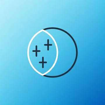 Line Eclipse of the sun icon isolated on blue background. Total sonar eclip.. Stock Illustration