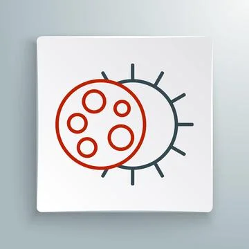 Line Eclipse of the sun icon isolated on white background. Total sonar ecli.. Stock Illustration