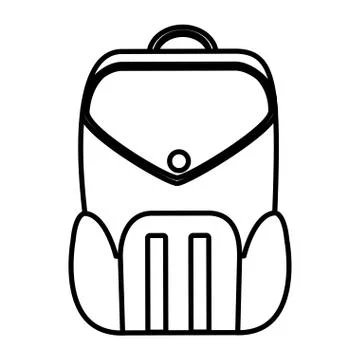 Line education backpack school tool design Ilustração Stock