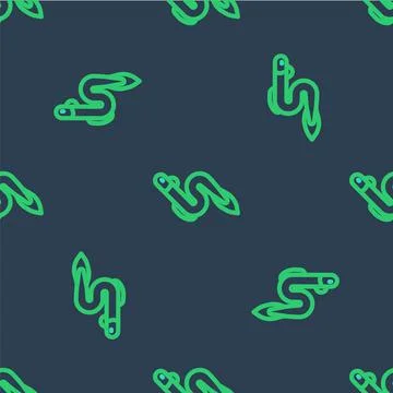 Line Eel fish icon isolated seamless pattern on blue background.  Vector Stock Illustration