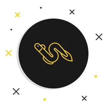 Line Eel fish icon isolated on white background. Colorful outline concept Stock Illustration