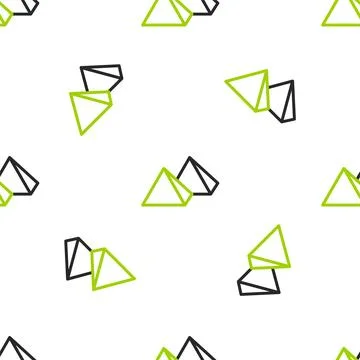 Line Egypt pyramids icon isolated seamless pattern on white background. Symbo Stock Illustration