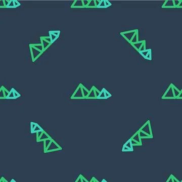 Line Egypt pyramids icon isolated seamless pattern on blue background. Symb.. Stock Illustration