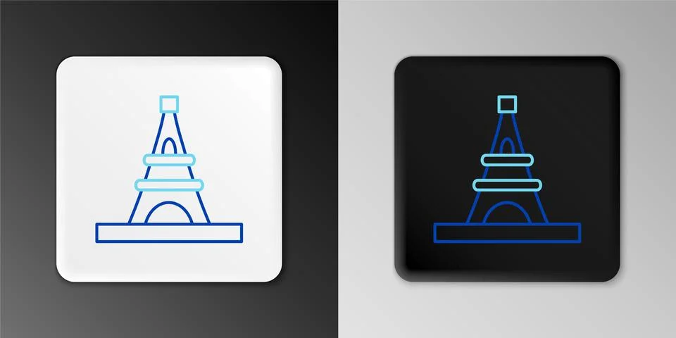 Line Eiffel tower icon isolated on grey background. France Paris landmark symbol Illustrazione stock